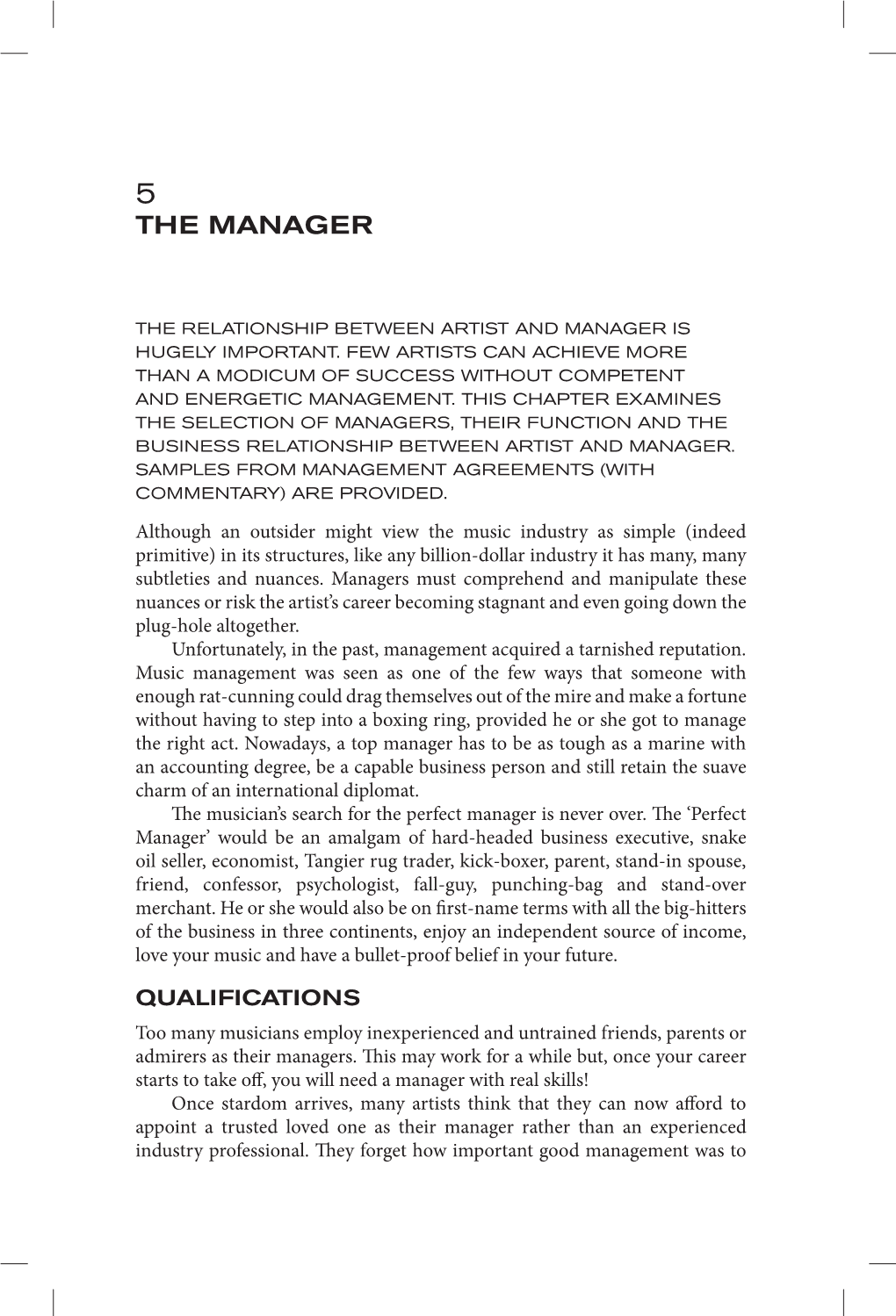 Music Business Chapter 5: the Manager