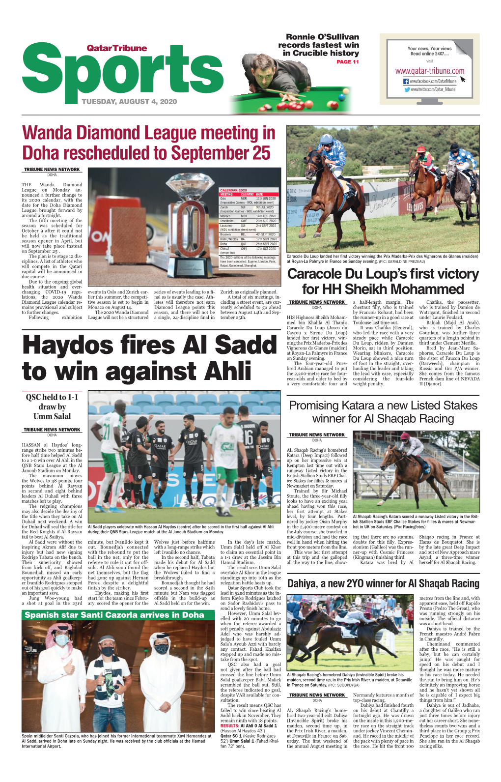 Haydos Fires Al Sadd to Win Against Ahli
