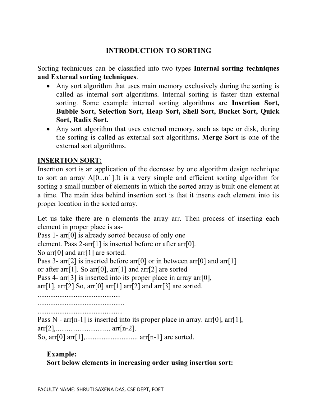 Data Structure-SORTING