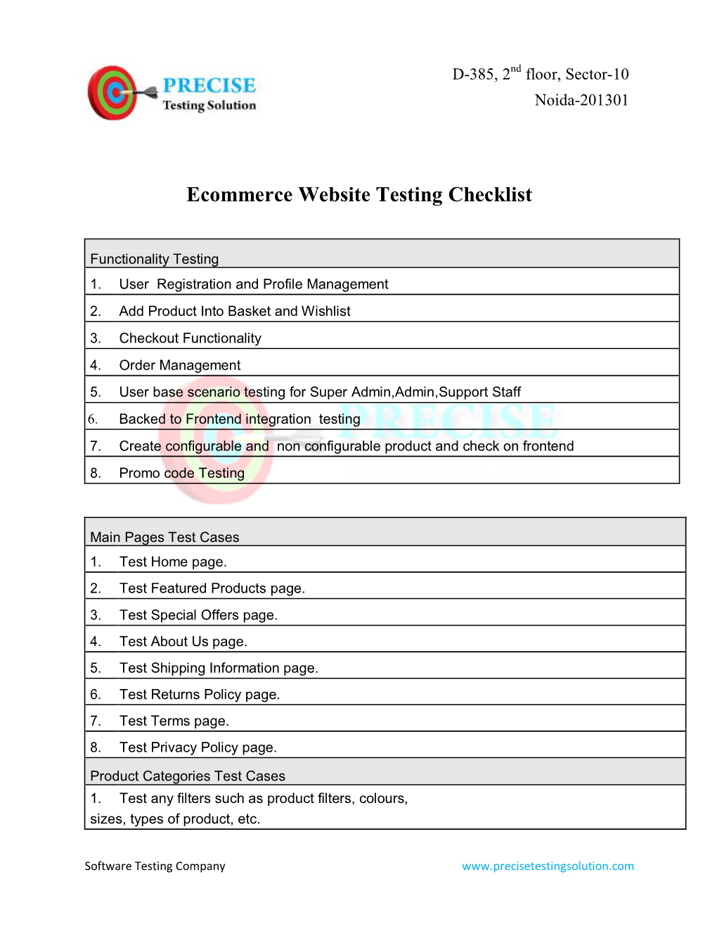 Precise-Testing-Ecommerce-Website-Testing-Checklist.Pdf