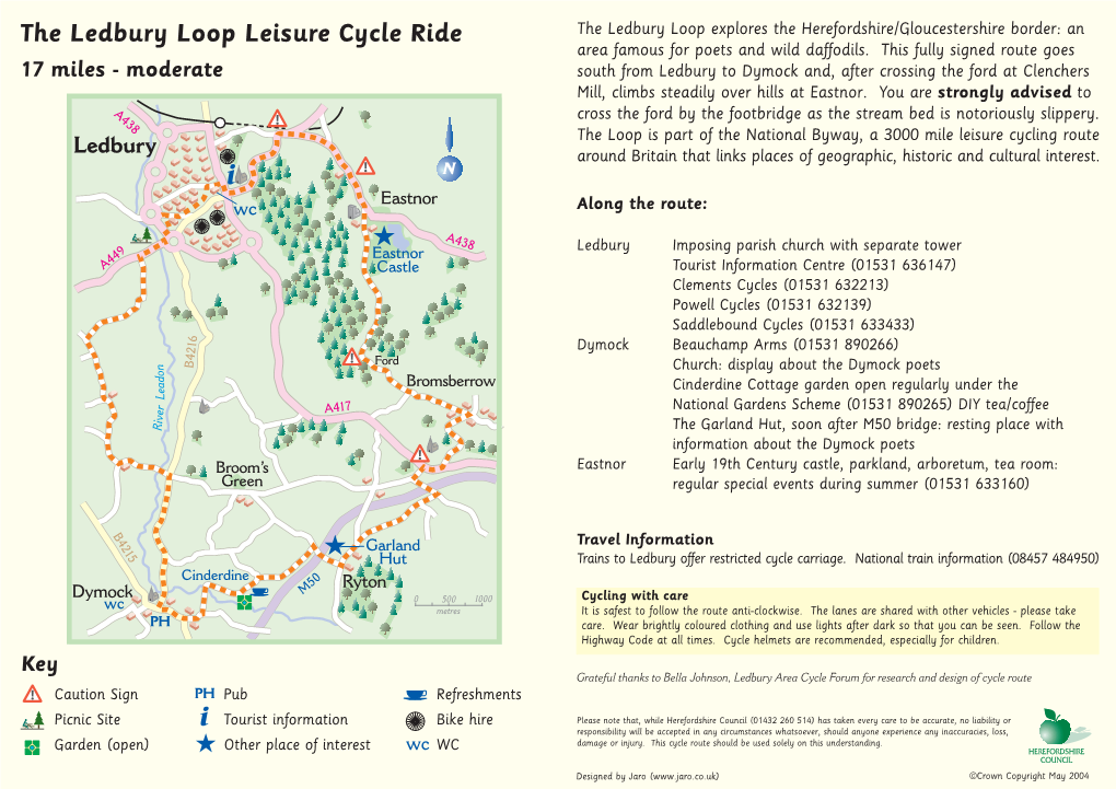 Ledbury Loop Leisure Cycle Ride the Ledbury Loop Explores the Herefordshire/Gloucestershire Border: an Area Famous for Poets and Wild Daffodils