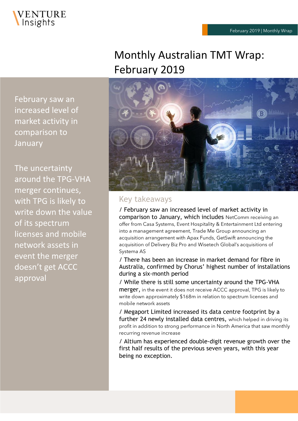 Monthly Australian TMT Wrap: February 2019