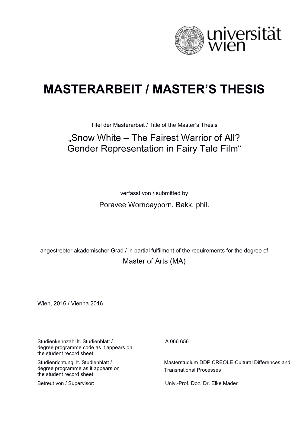 Masterarbeit / Master's Thesis