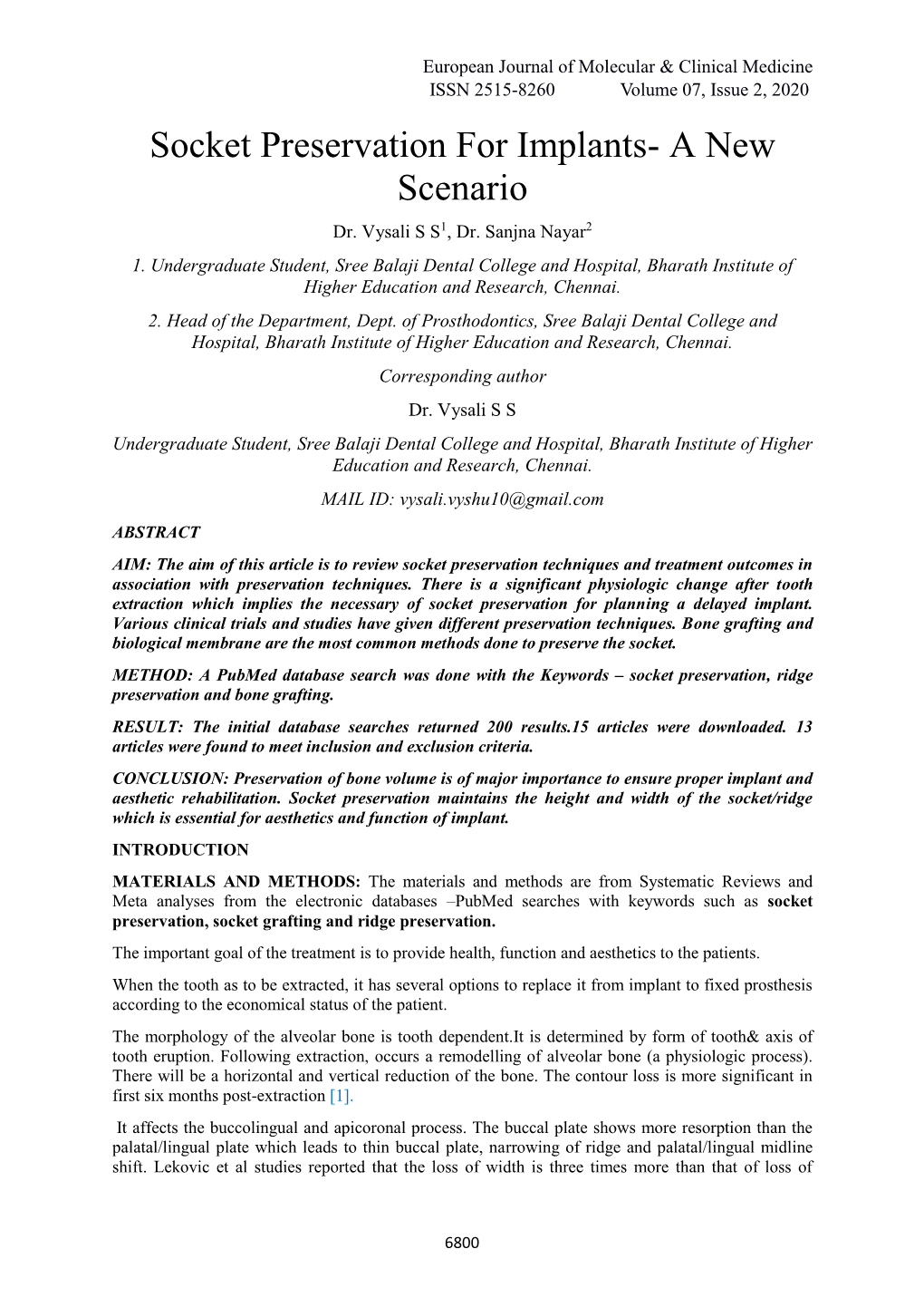 Socket Preservation for Implants- a New Scenario Dr