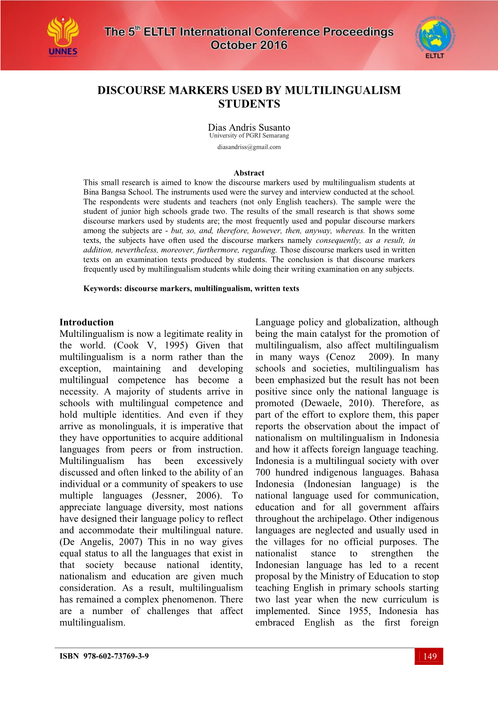 Discourse Markers Used by Multilingualism Students