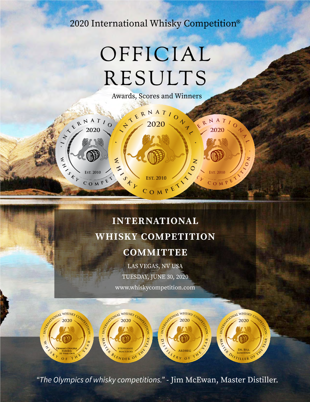 2020 International Whisky Competition® OFFICIAL RESULTS Awards, Scores and Winners