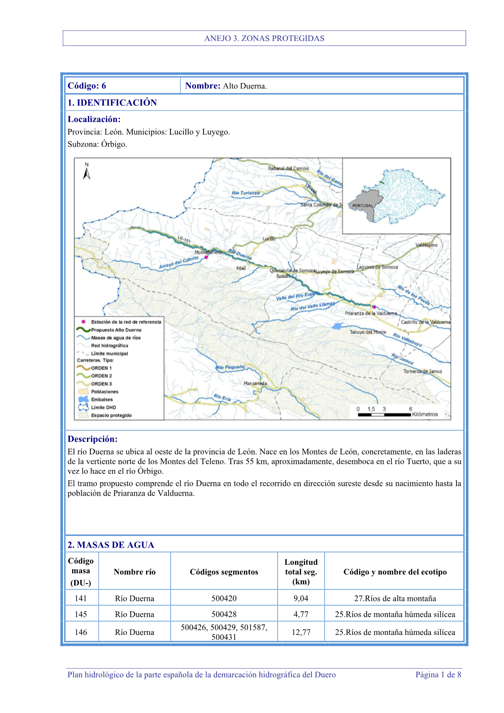 6 1. IDENTIFICACIÓN Localización: Descripción: 2. MASAS DE AGUA