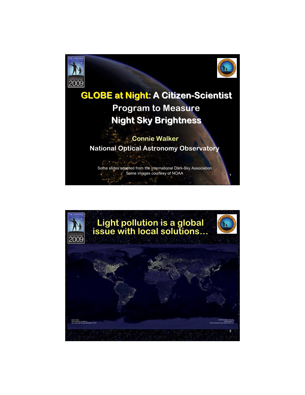 GLOBE at Night: a Citizen-Scientist Night Sky