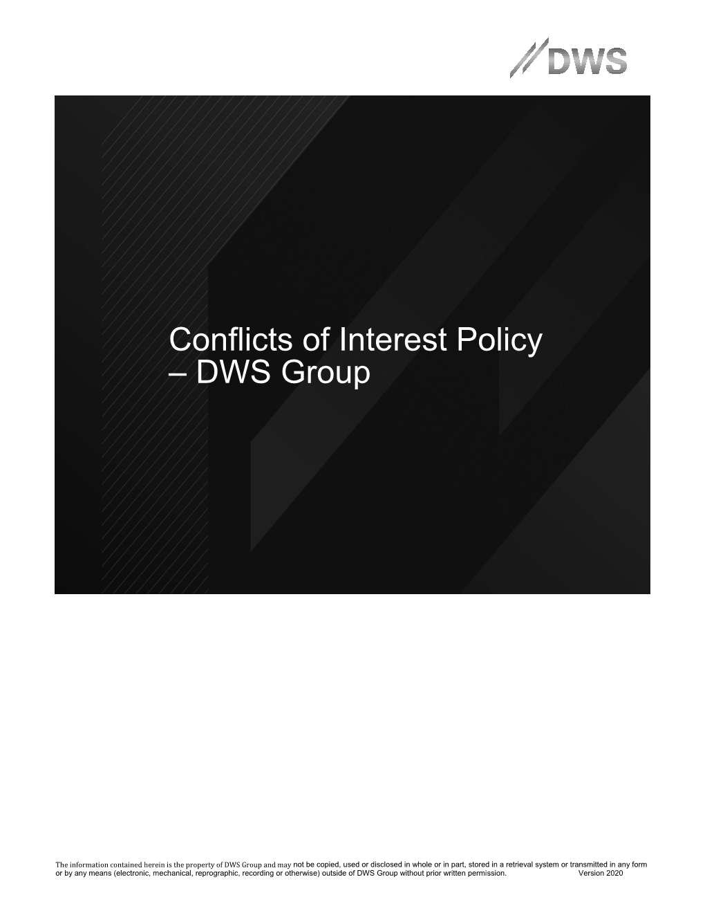 Conflicts of Interest Policy – DWS Group