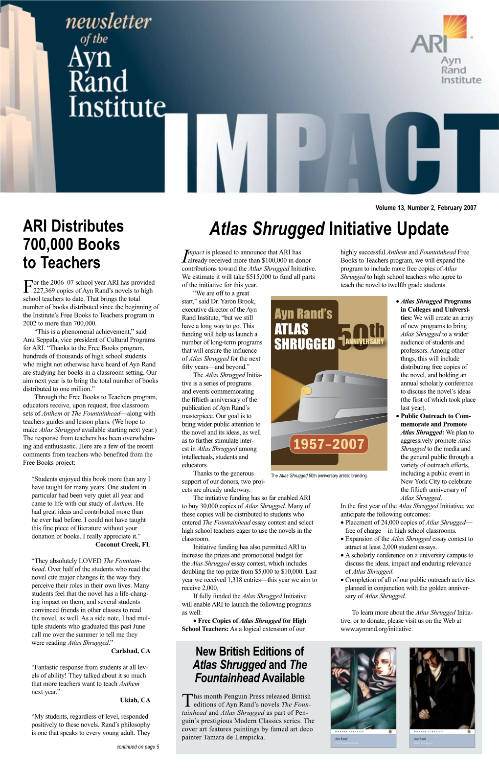 Atlas Shrugged Initiative Update