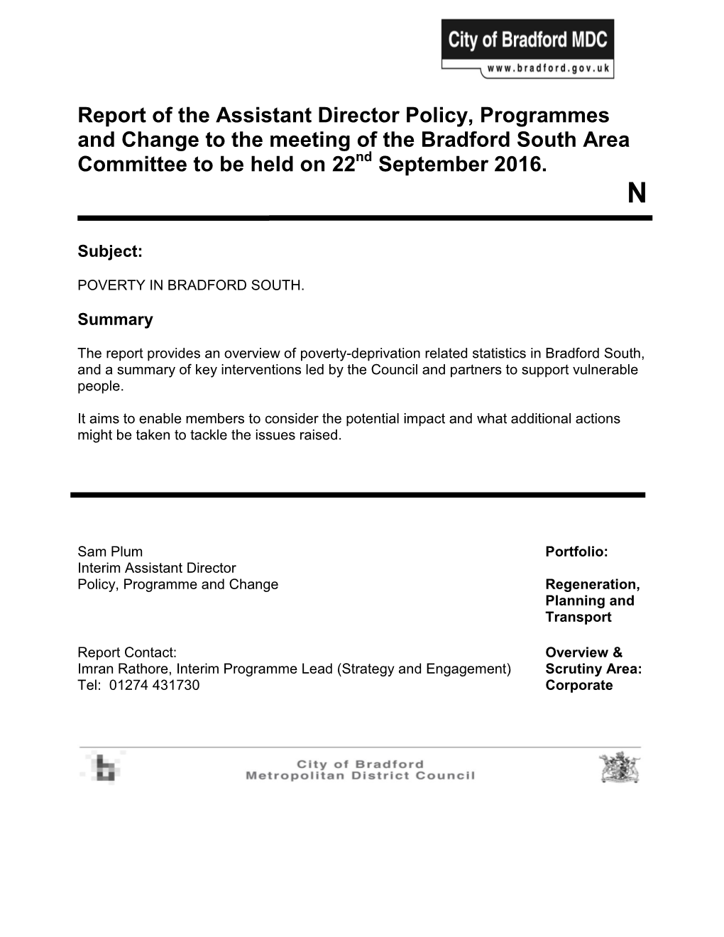 Poverty in Bradford South Pdf 947 Kb