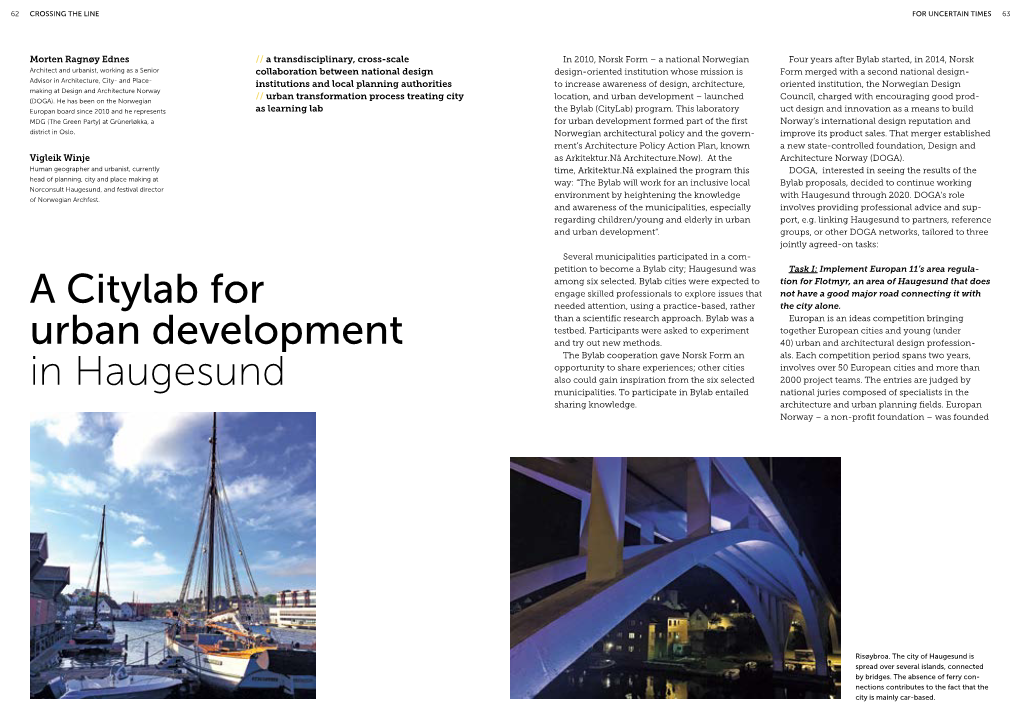 A Citylab for Urban Development in Haugesund