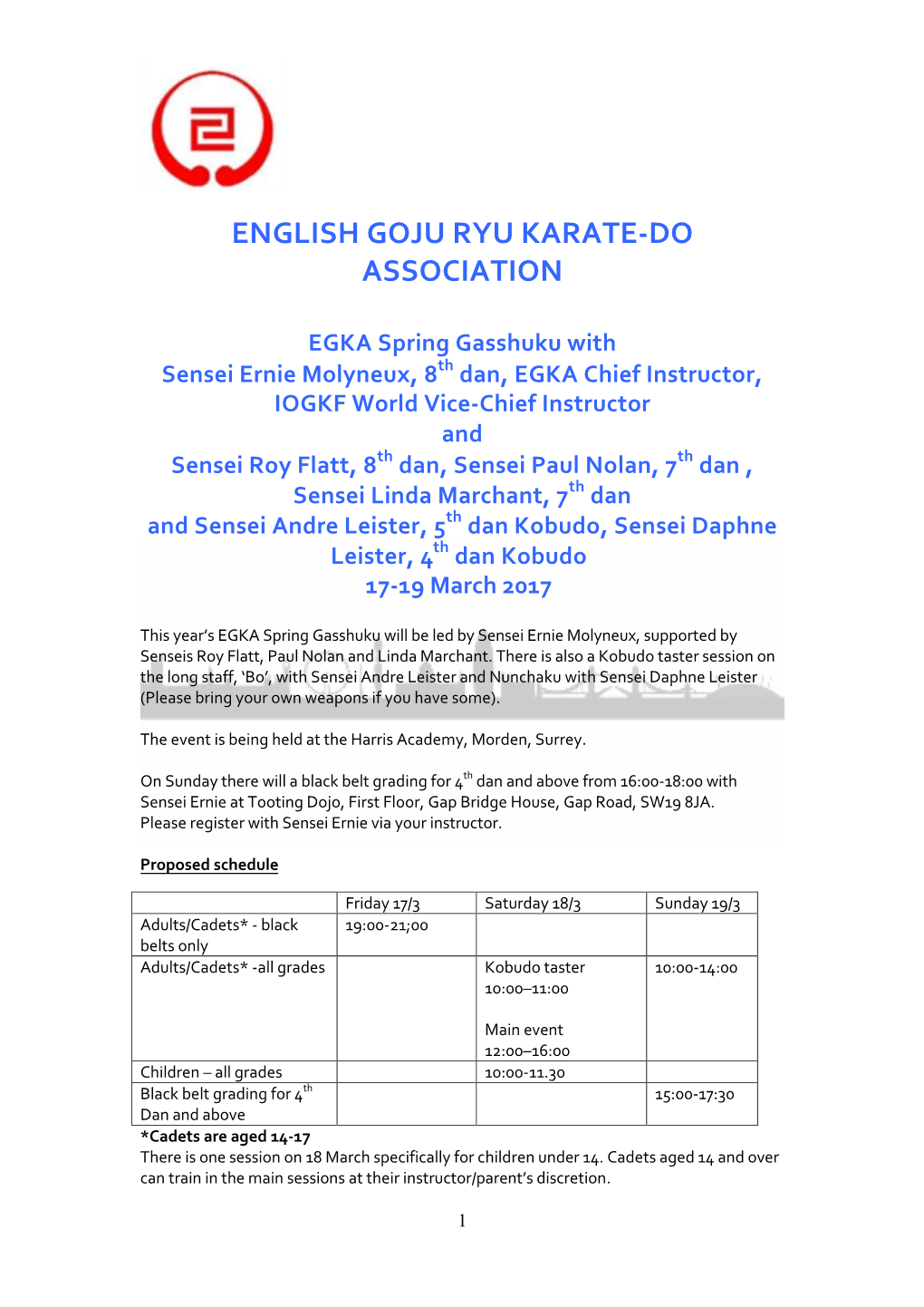 English Goju Ryu Karate-Do Association