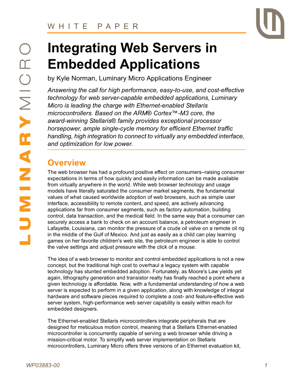 Integrating Web Servers in Embedded Applications