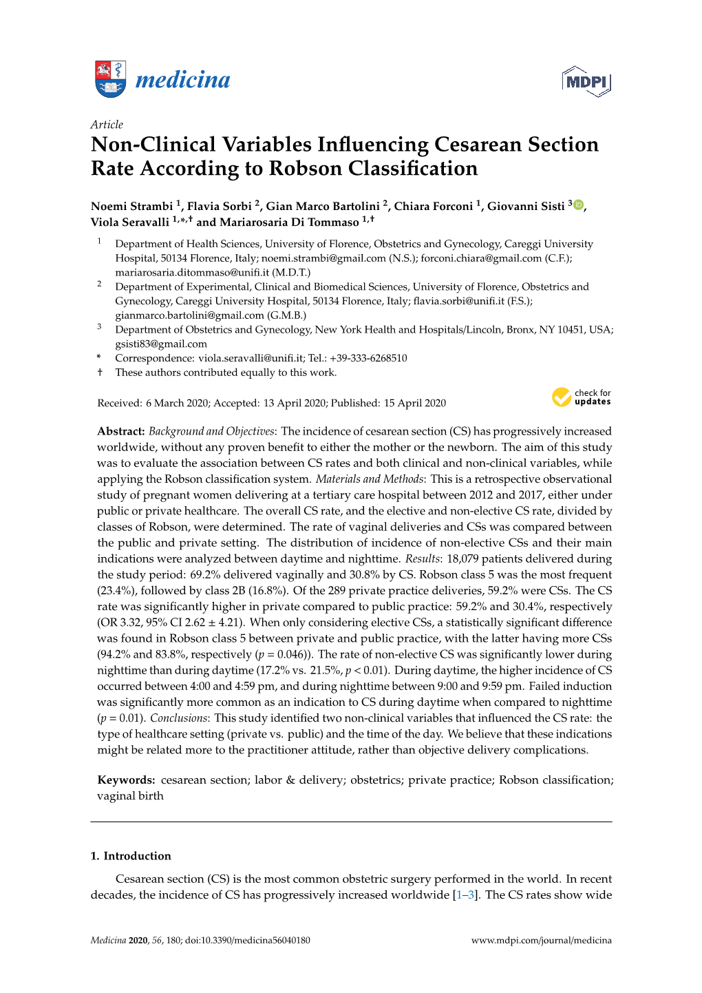 Non-Clinical Variables Influencing Cesarean Section Rate According