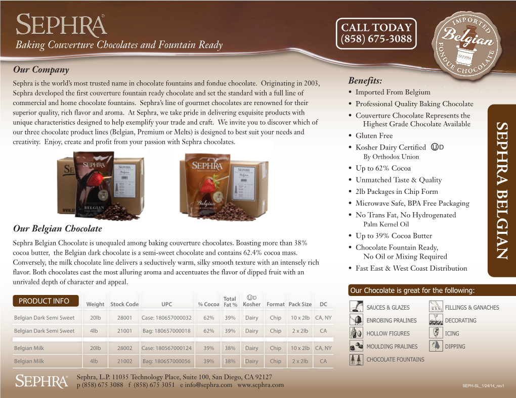 Sephra Belgian Sales-Sheet