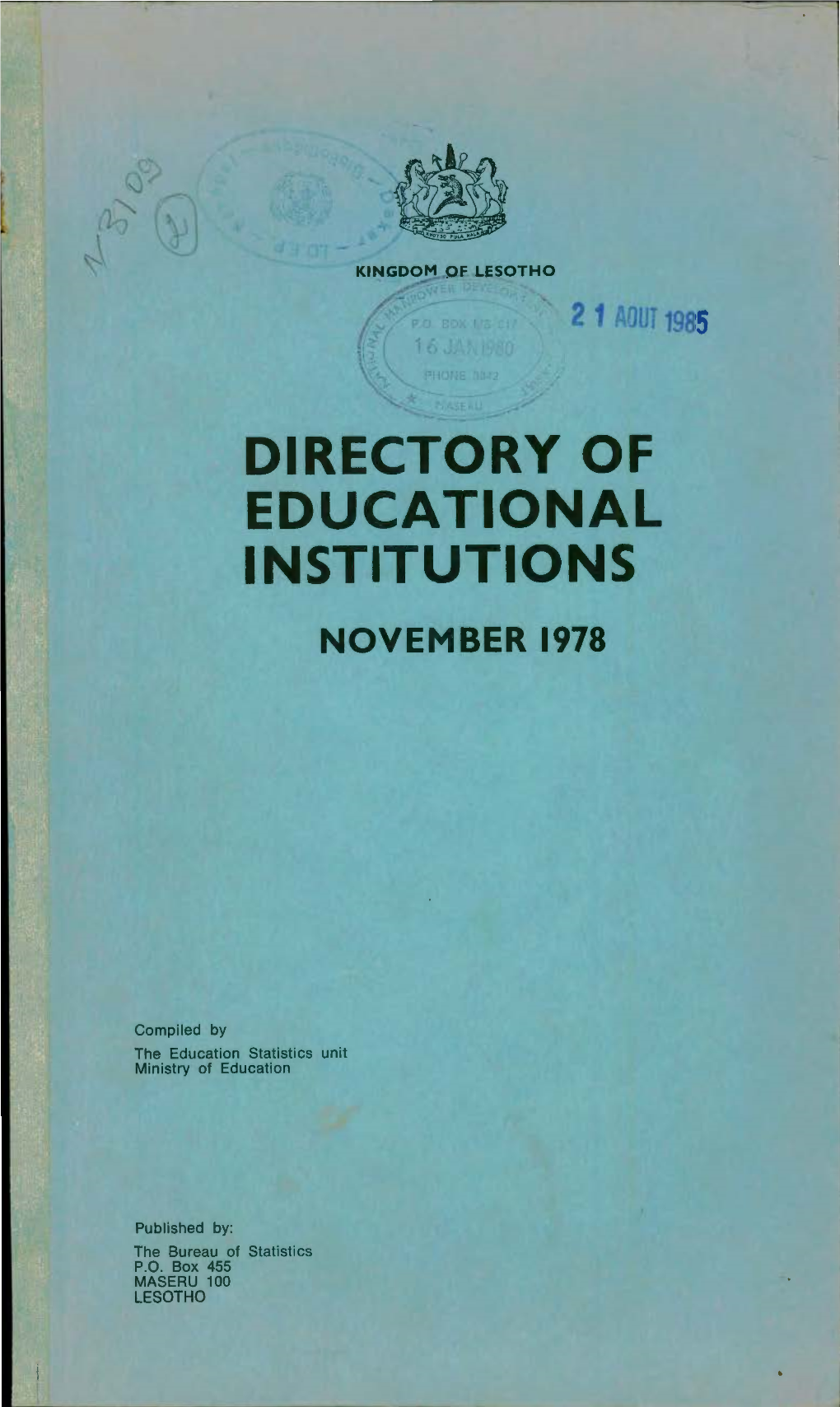 Directory of Educa Tional Institutions