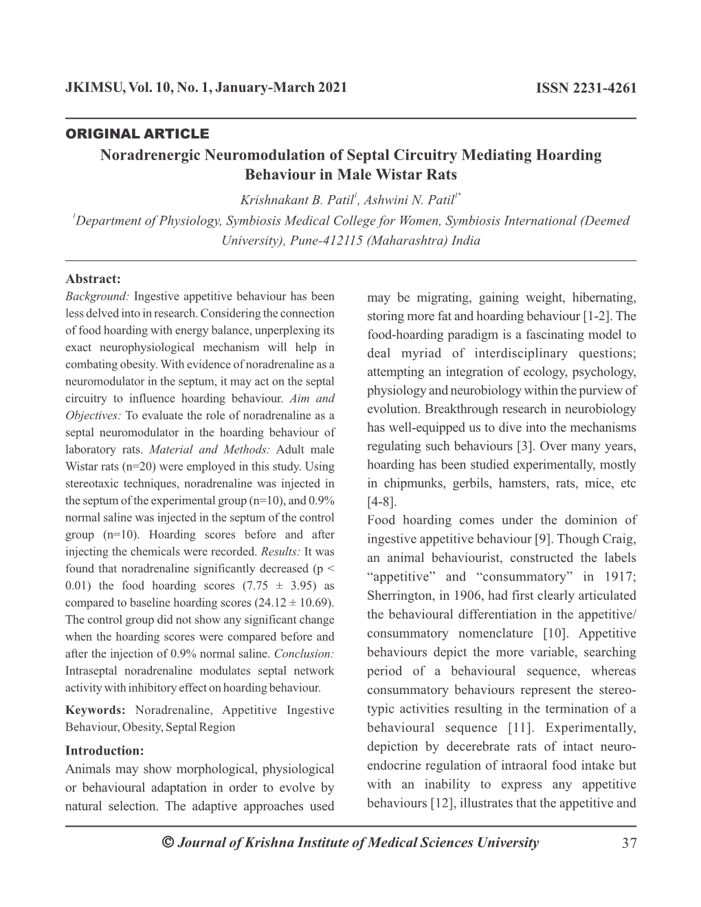 Ó Noradrenergic Neuromodulation of Septal Circuitry Mediating Hoarding