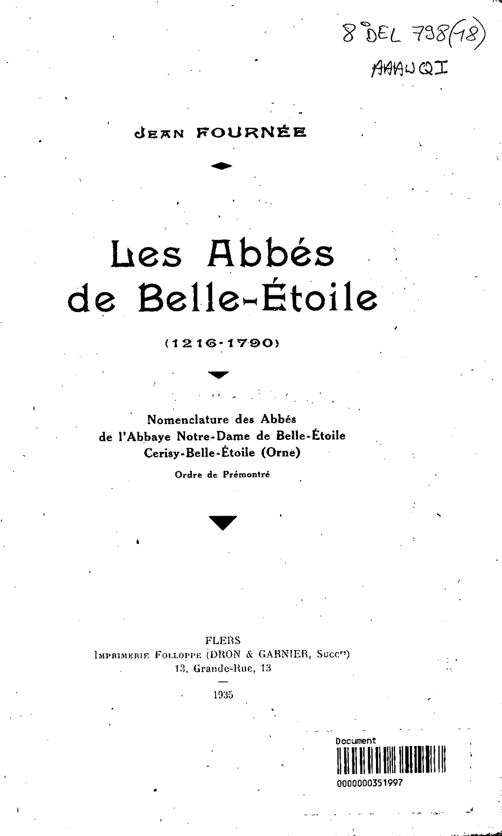 Les Abbes De Belle-Etoile