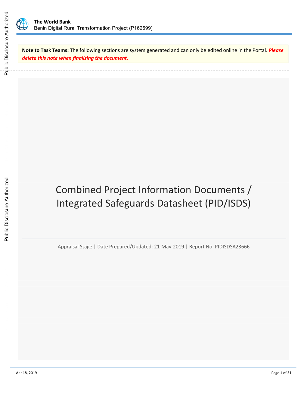 World Bank Document