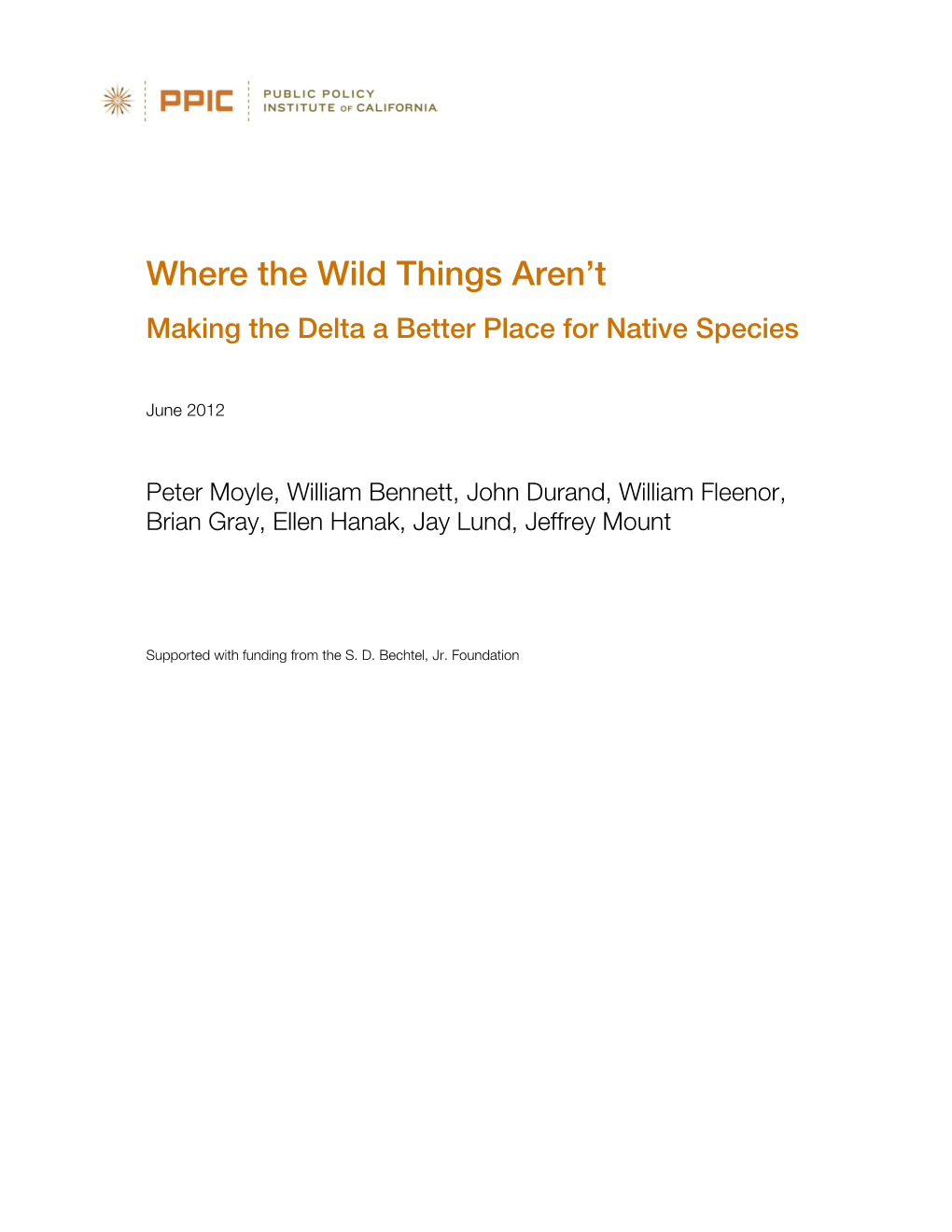 Making the Delta a Better Place for Native Species