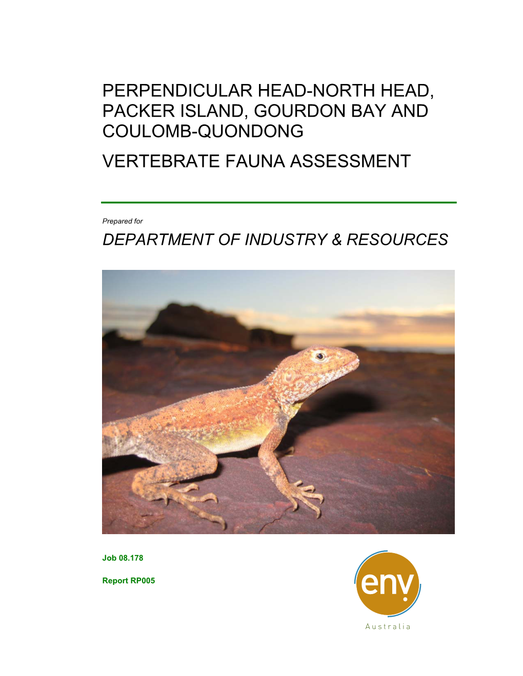Perpendicular Head-North Head, Packer Island, Gourdon Bay and Coulomb-Quondong Vertebrate Fauna Assessment
