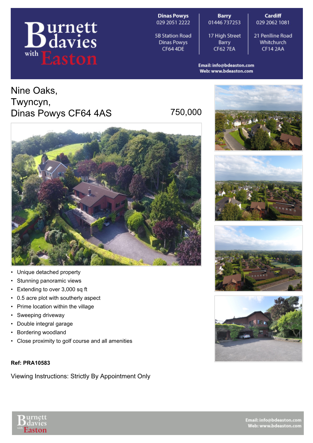 Nine Oaks, Twyncyn, Dinas Powys CF64 4AS 750,000