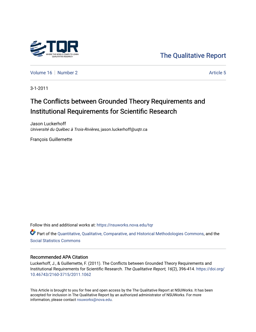 The Conflicts Between Grounded Theory Requirements and Institutional Requirements for Scientific Research