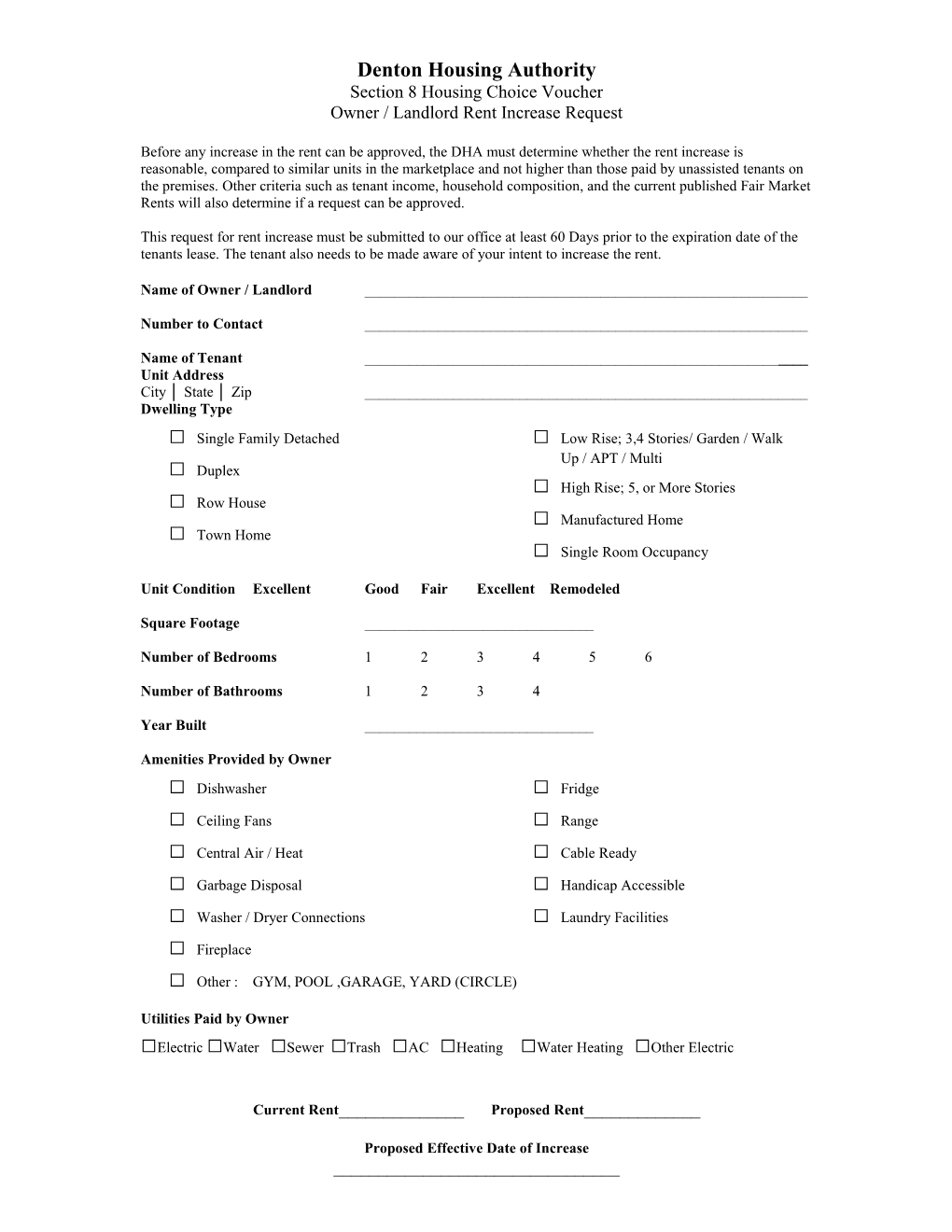 Before Any Increase in the Rent Can Be Approved, the DHA Must Determine Whether the Rent