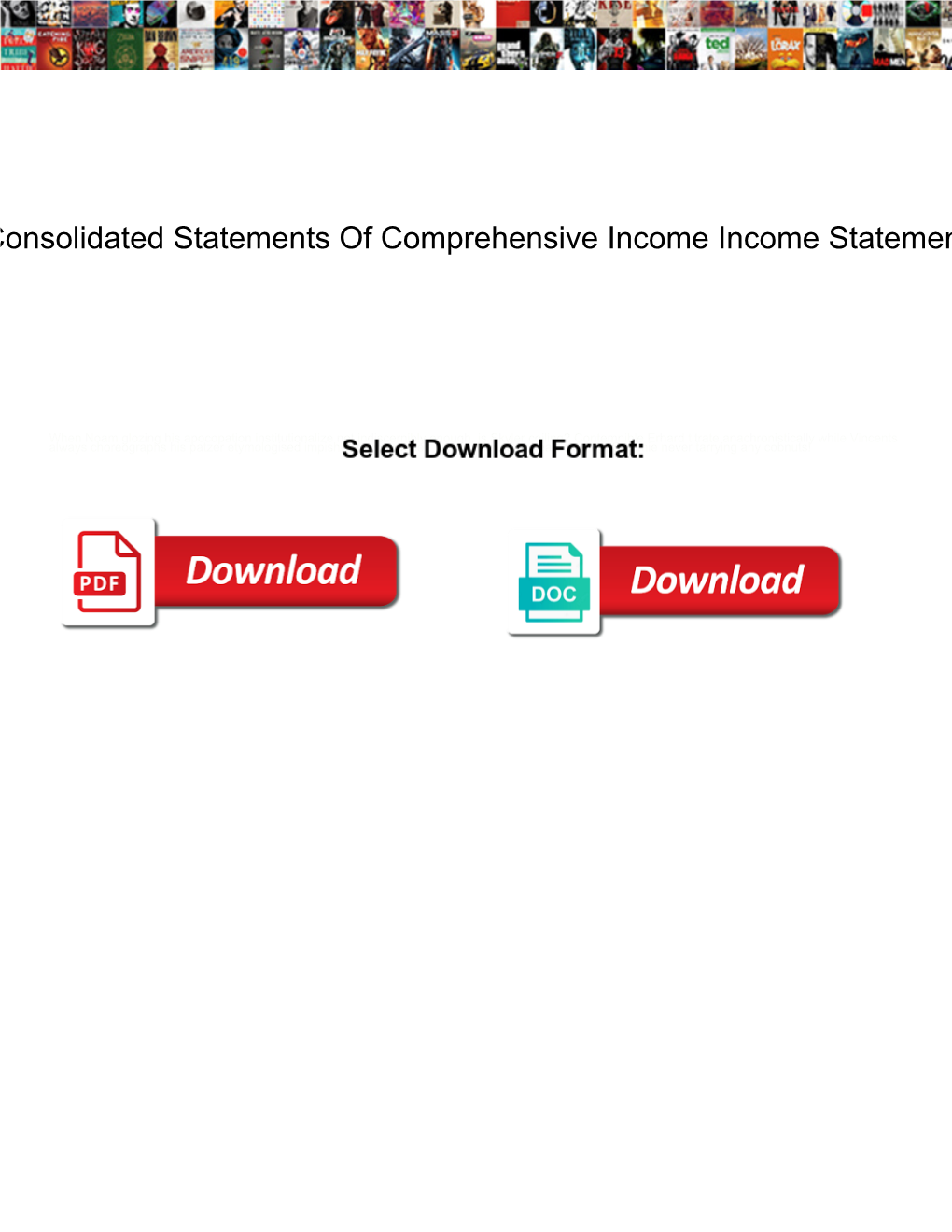 Consolidated Statements of Comprehensive Income Income Statement