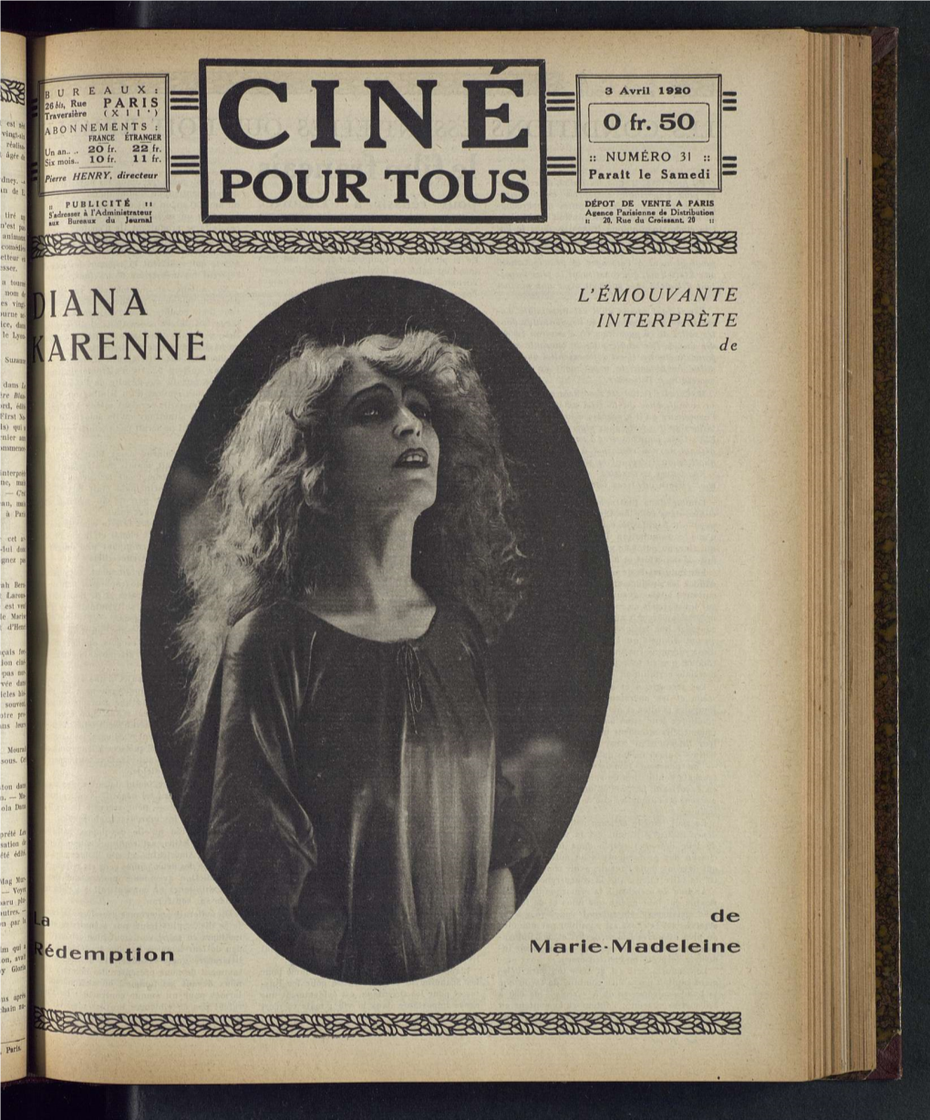 Ciné Pour Tous N°31, 03/04/1920