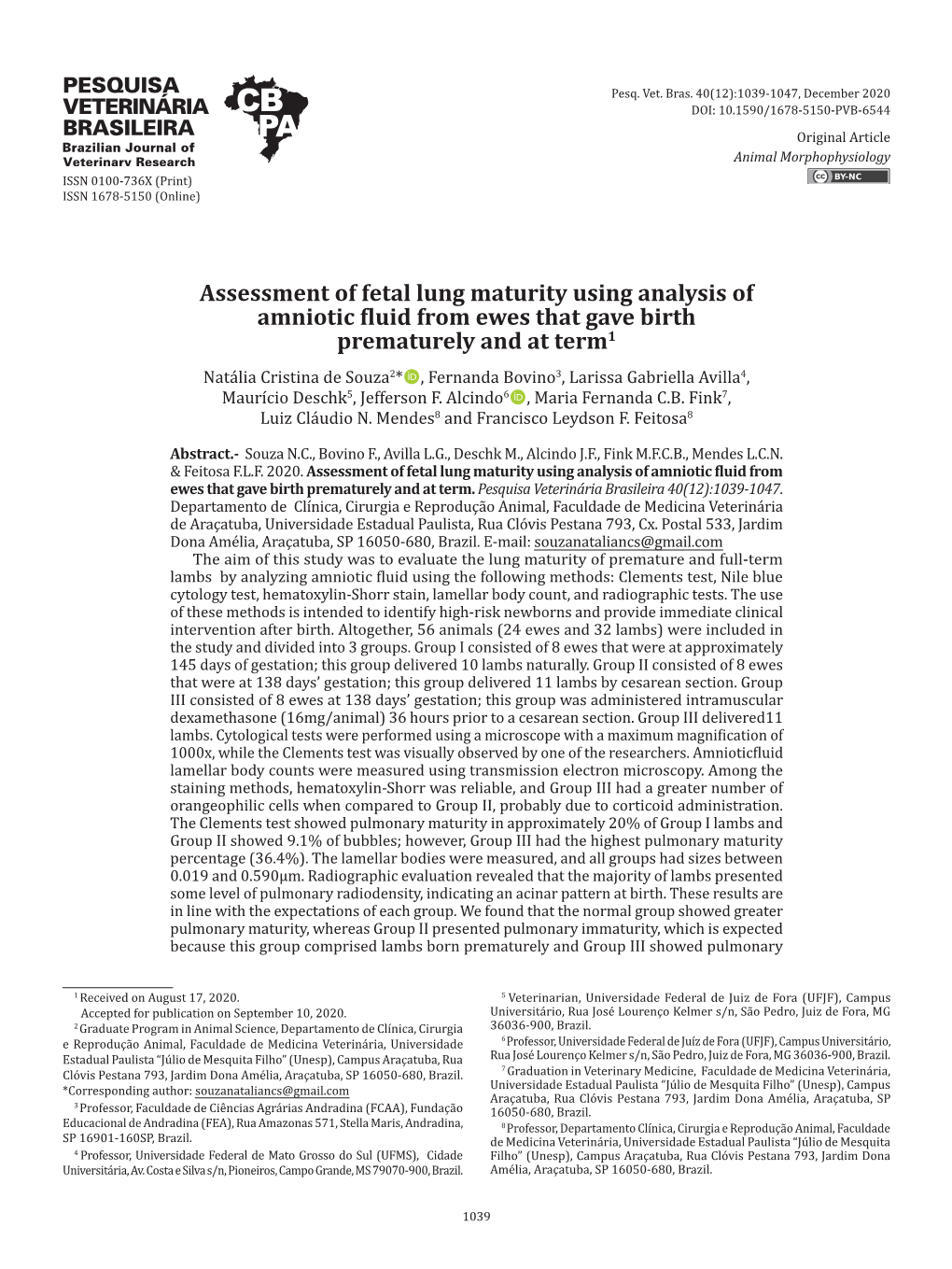 Assessment of Fetal Lung Maturity Using Analysis of Amniotic Fluid From