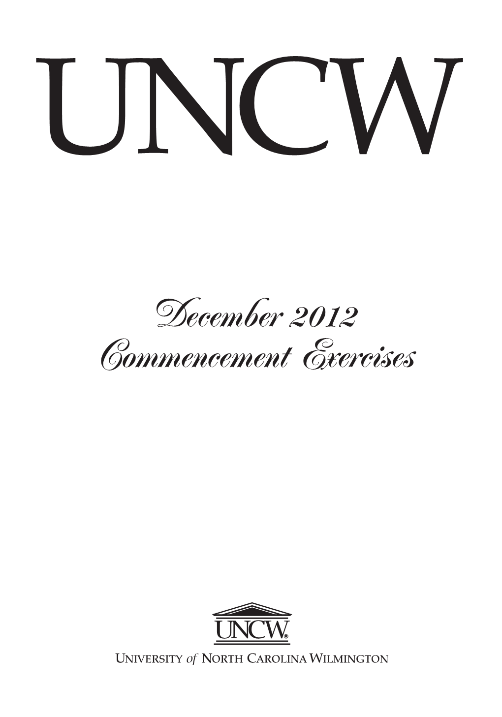 December 2012 Commencement Exercises