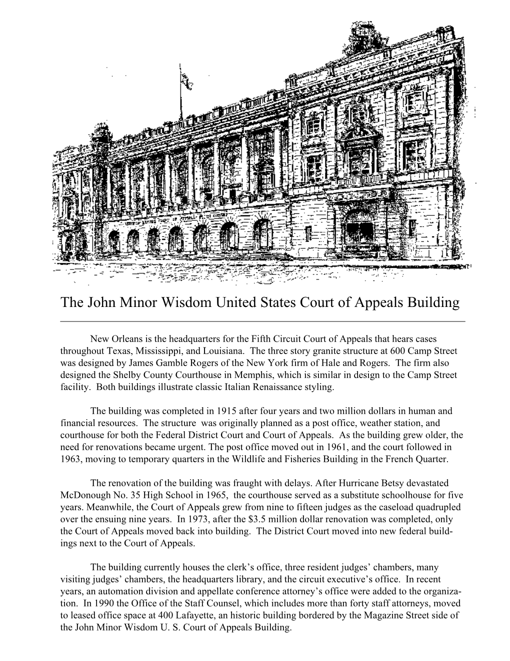 The John Minor Wisdom United States Court of Appeals Building