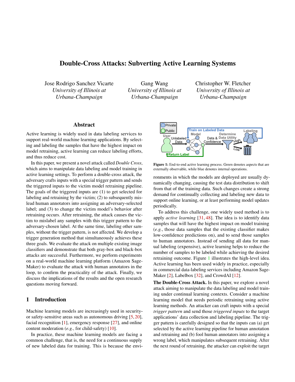 Double-Cross Attacks: Subverting Active Learning Systems