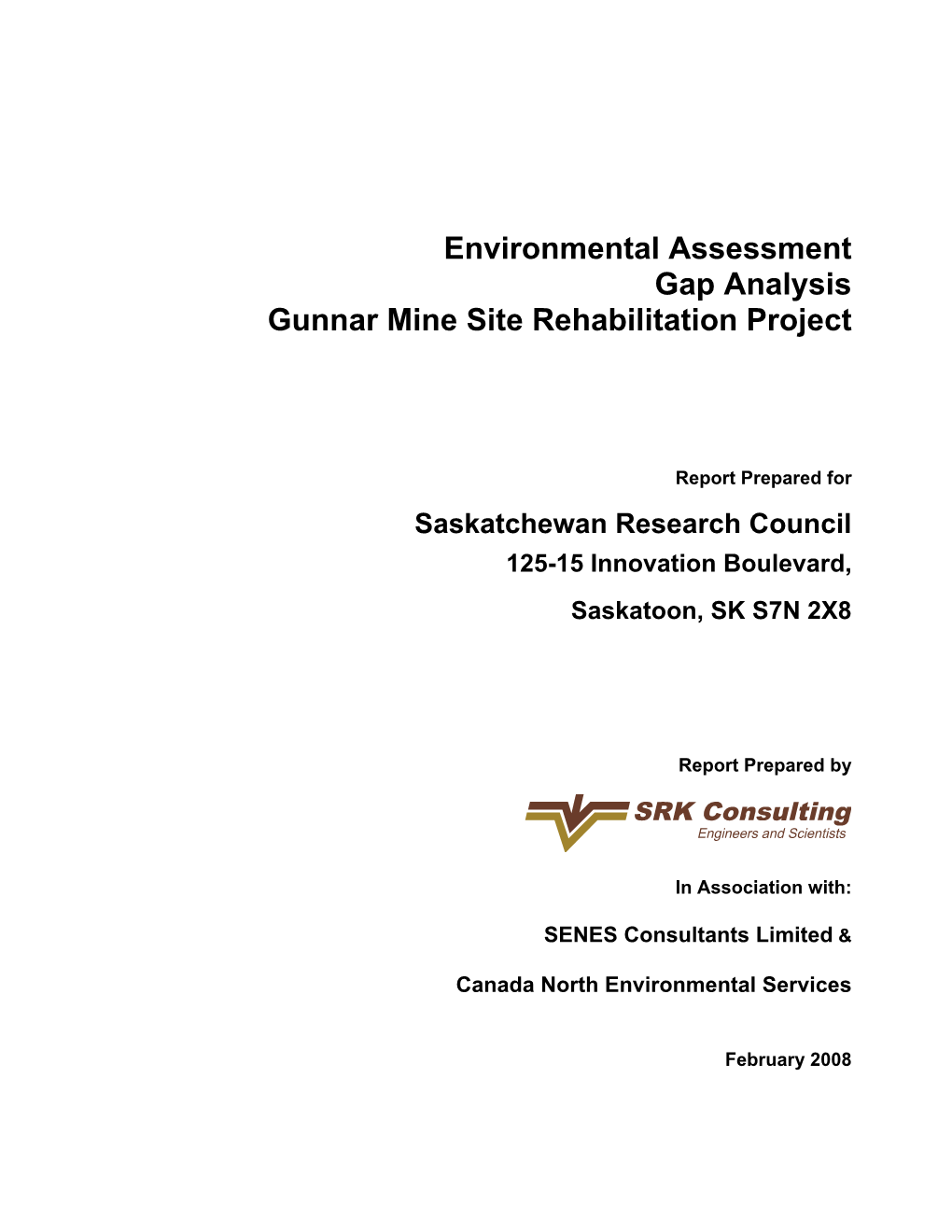 Gunnar Environmental Assessment Gap Analysis