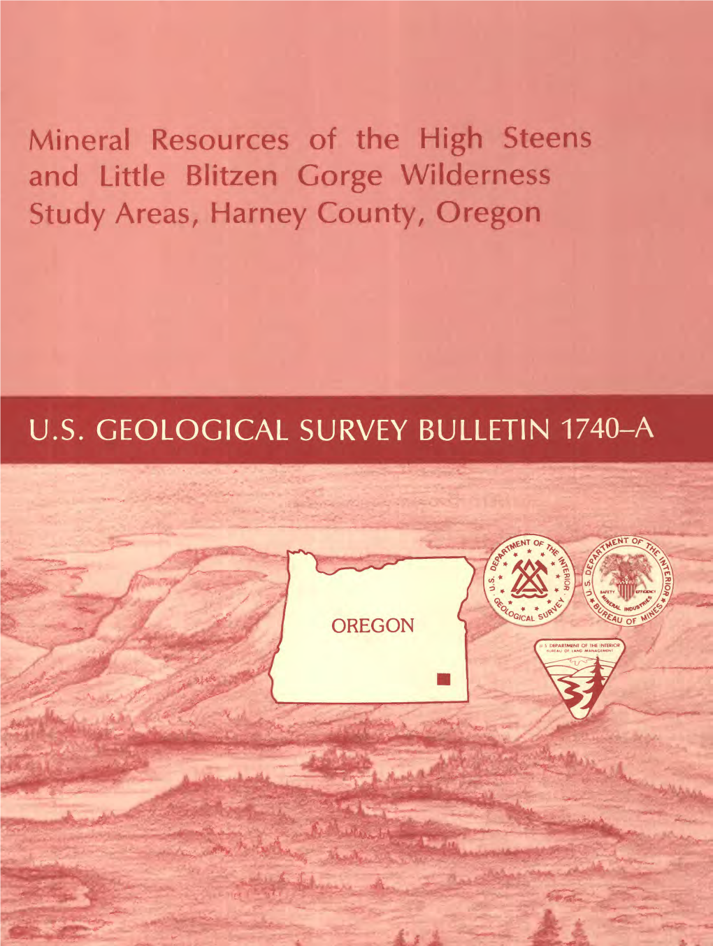 Mineral Resources of the High Steens and Little Blitzen Gorge Wilderness Study Areas, Harney County, Oregon