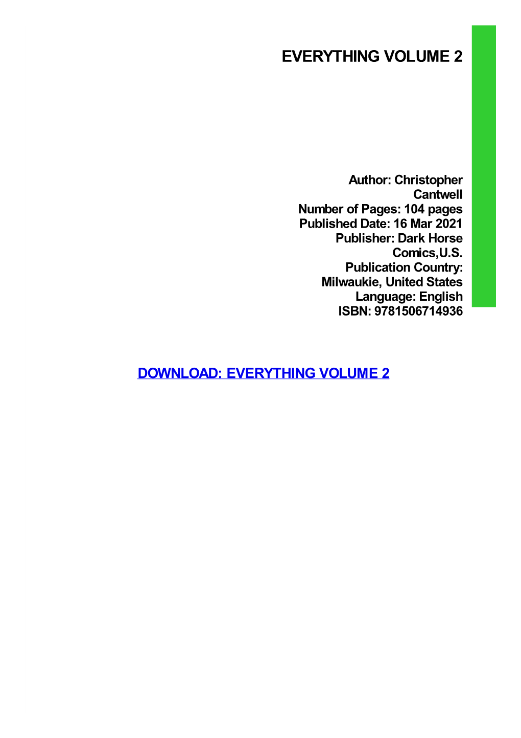 {DOWNLOAD} Everything Volume 2