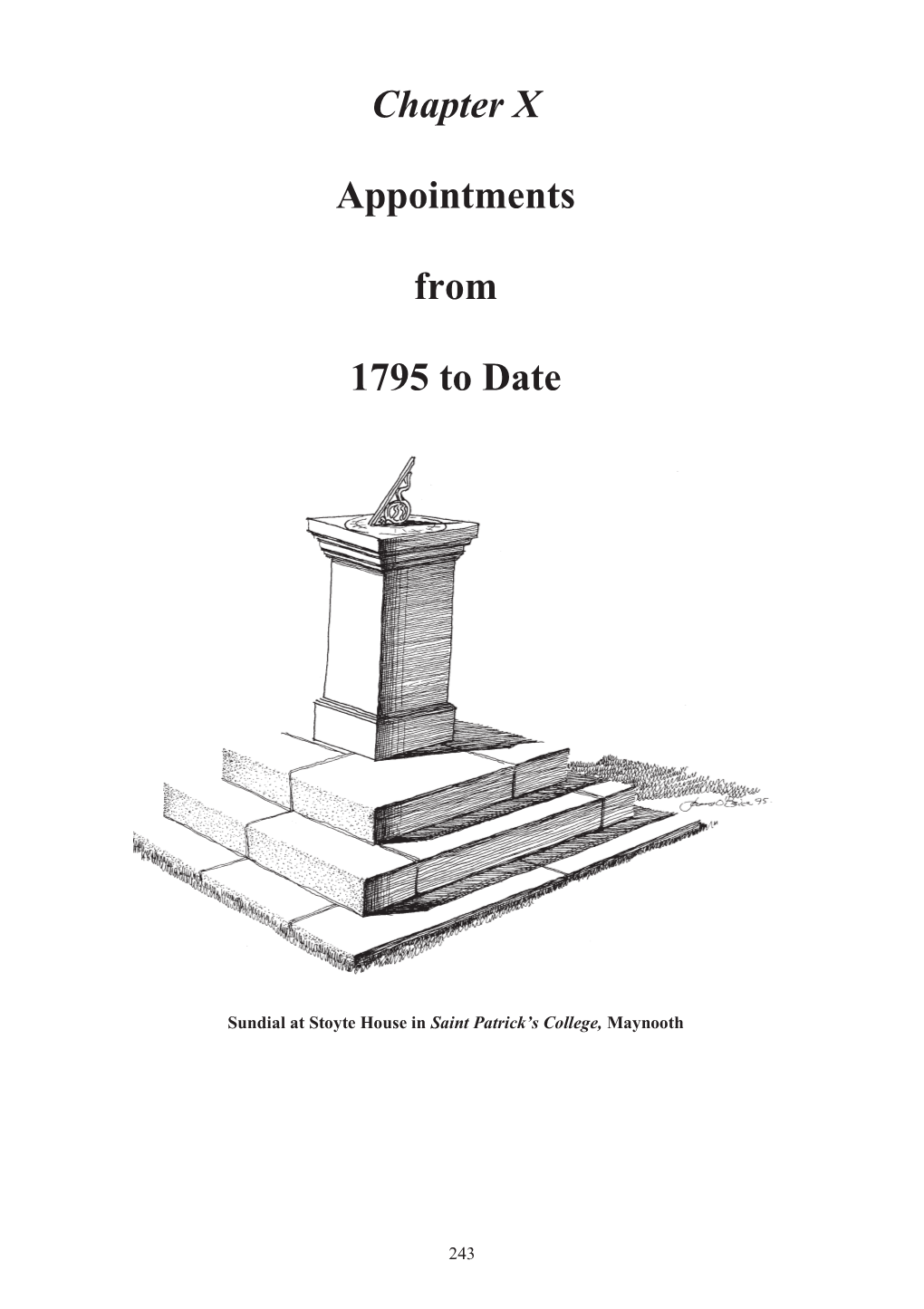 Chapter X Appointments from 1795 to Date