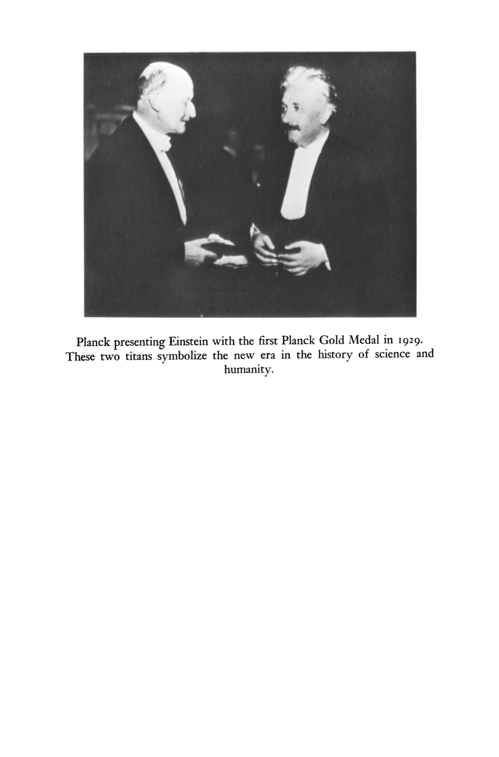 Planck Presenting Einstein with the First Planck Gold Medal in 1929