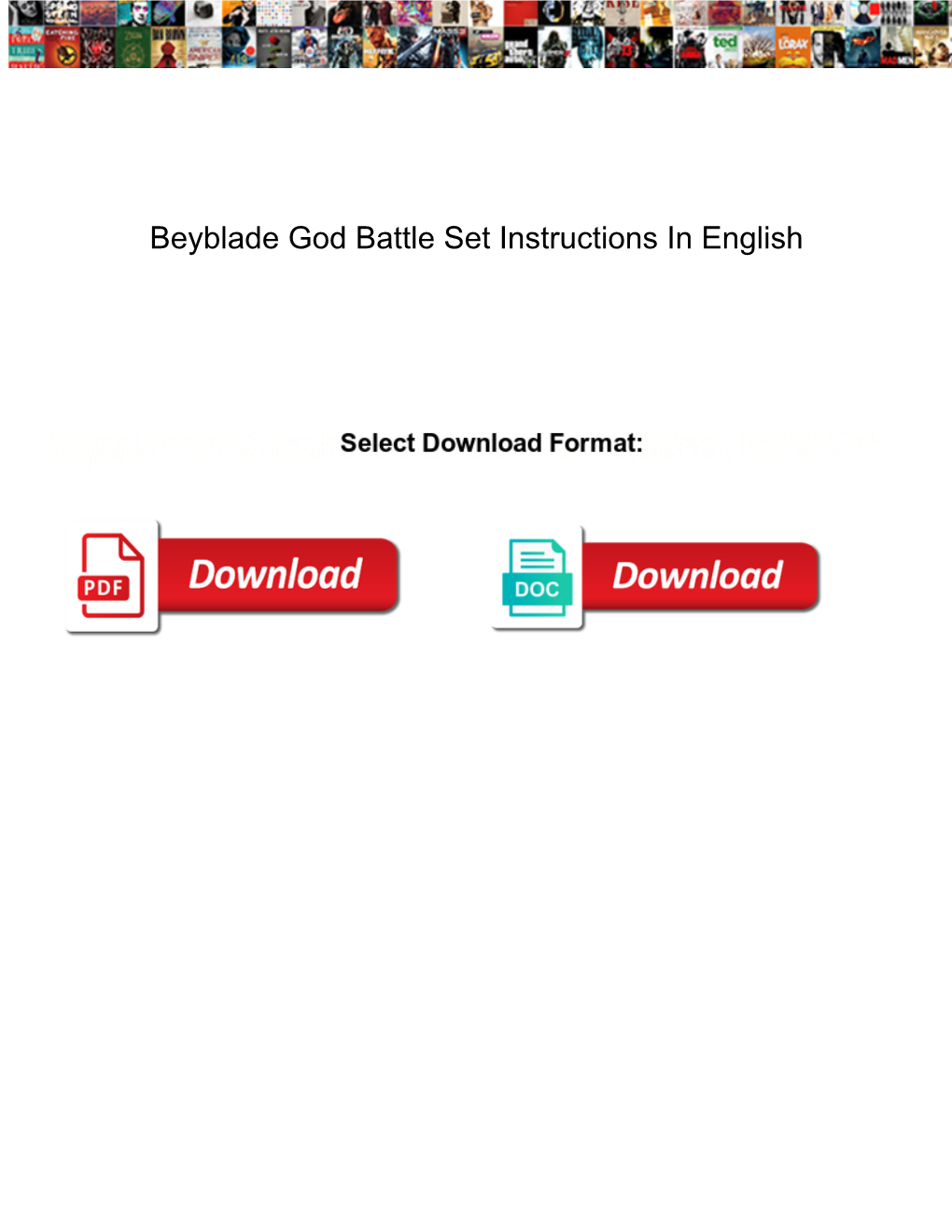 Beyblade God Battle Set Instructions in English