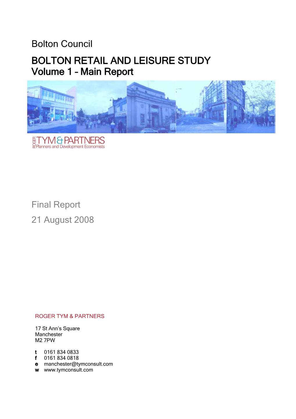 RETAIL and LEISURE STUDY Volume 1 – Main Report