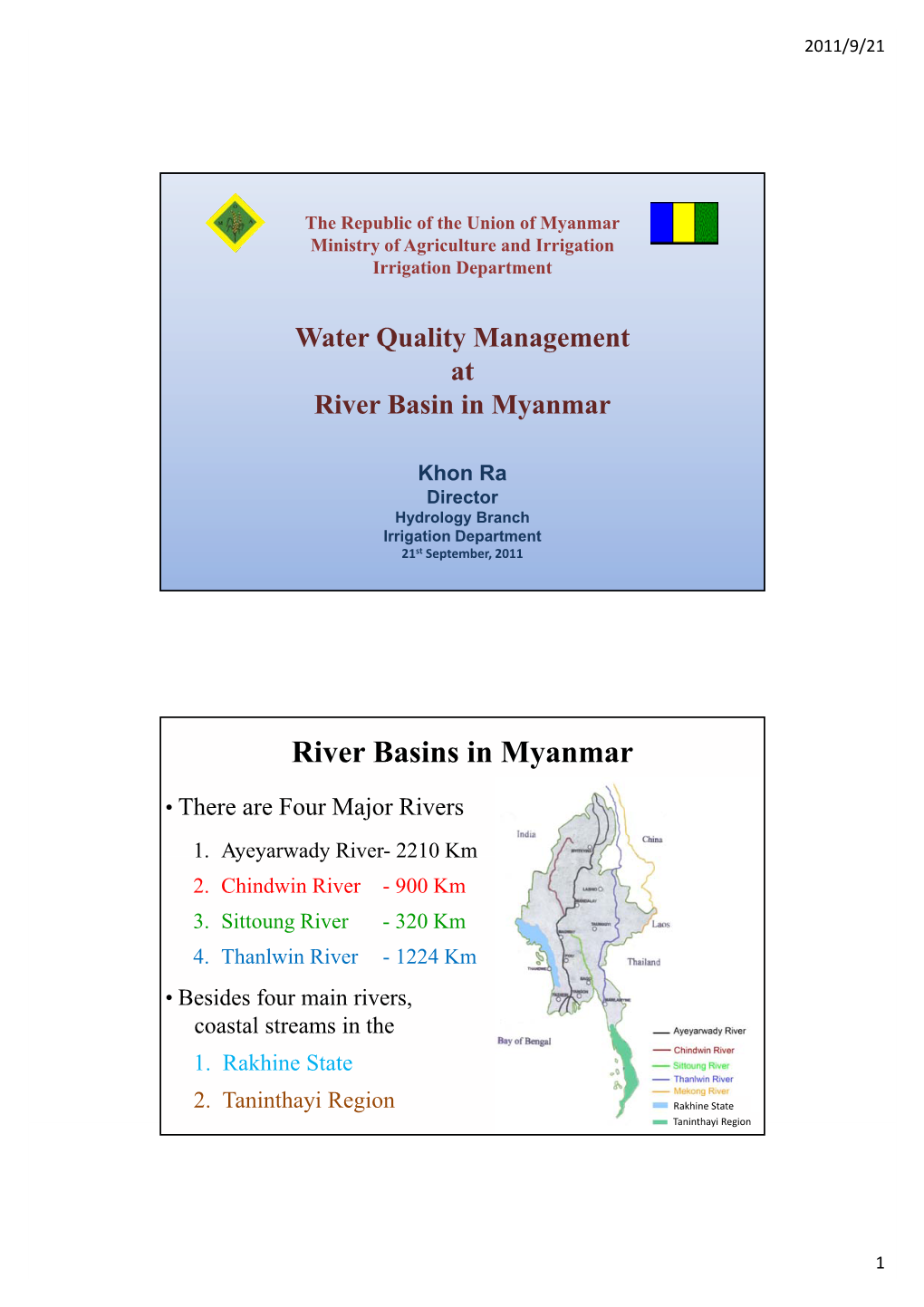 River Basins in Myanmar