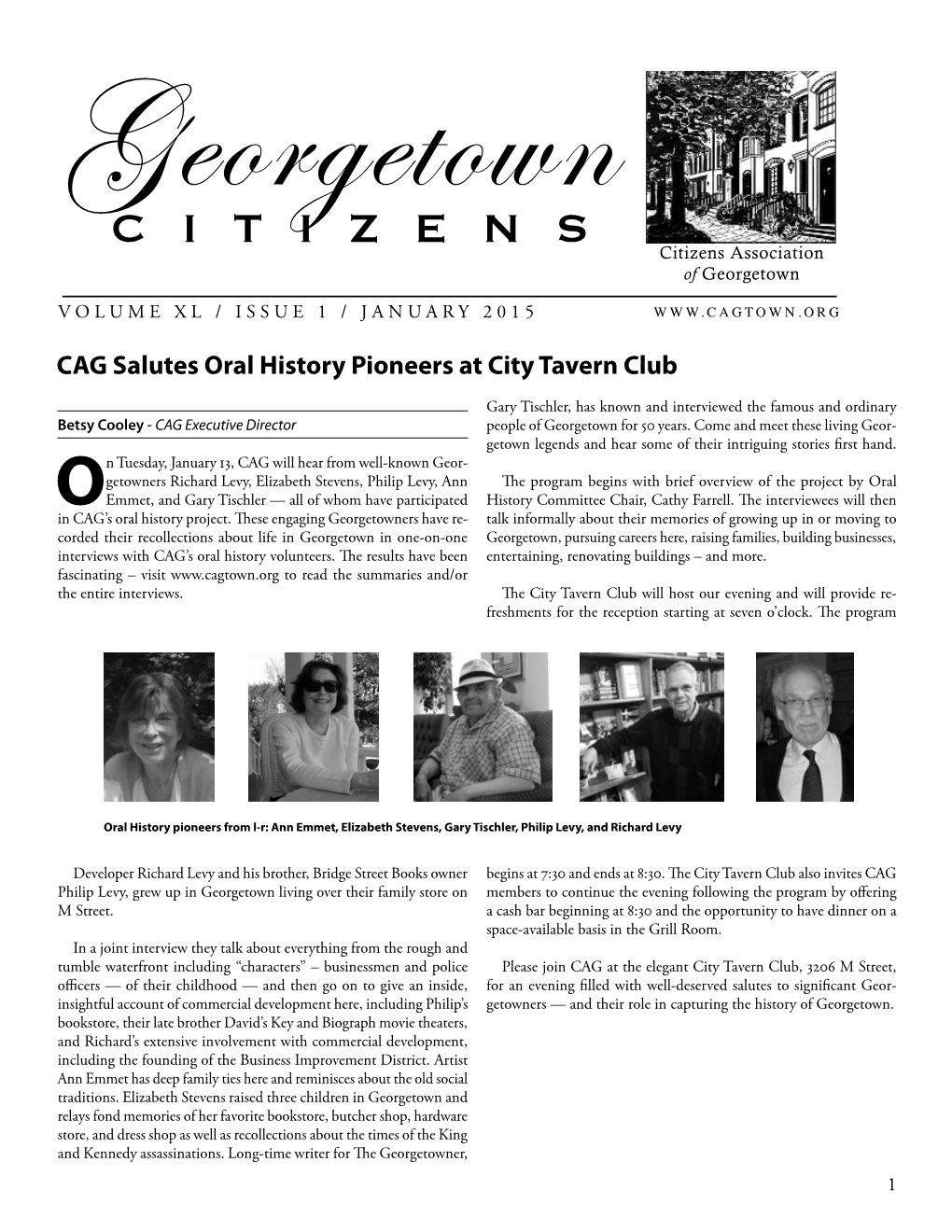 CAG Salutes Oral History Pioneers at City Tavern Club