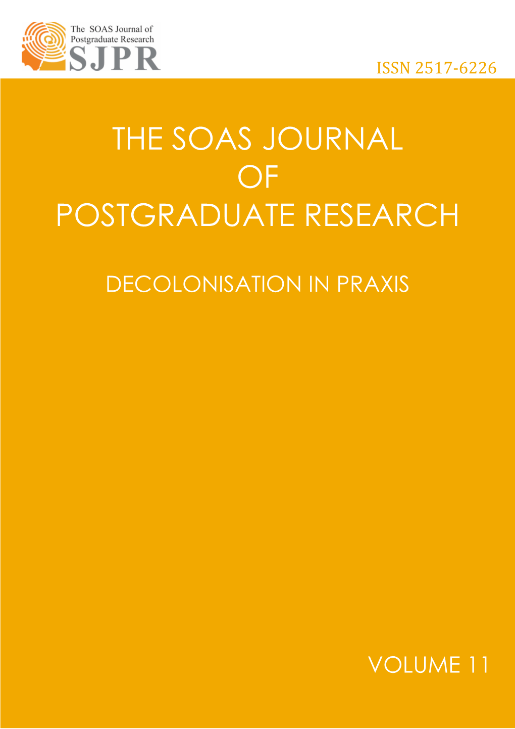 The Soas Journal of Postgraduate Research