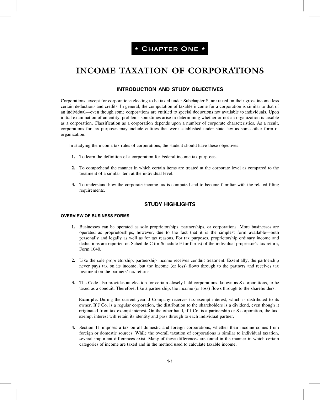 Income Taxation of Corporations