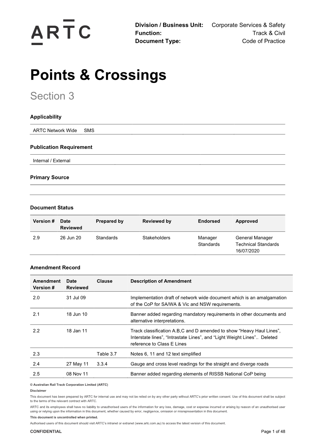 Points and Crossings