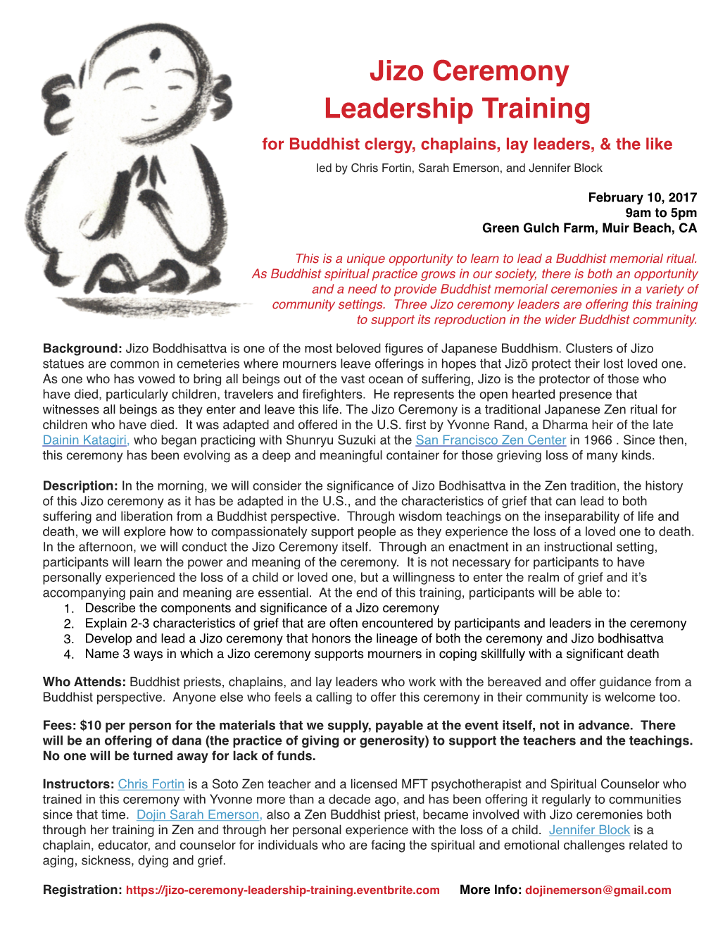 Jizo Ceremony Leadership Training Announcement