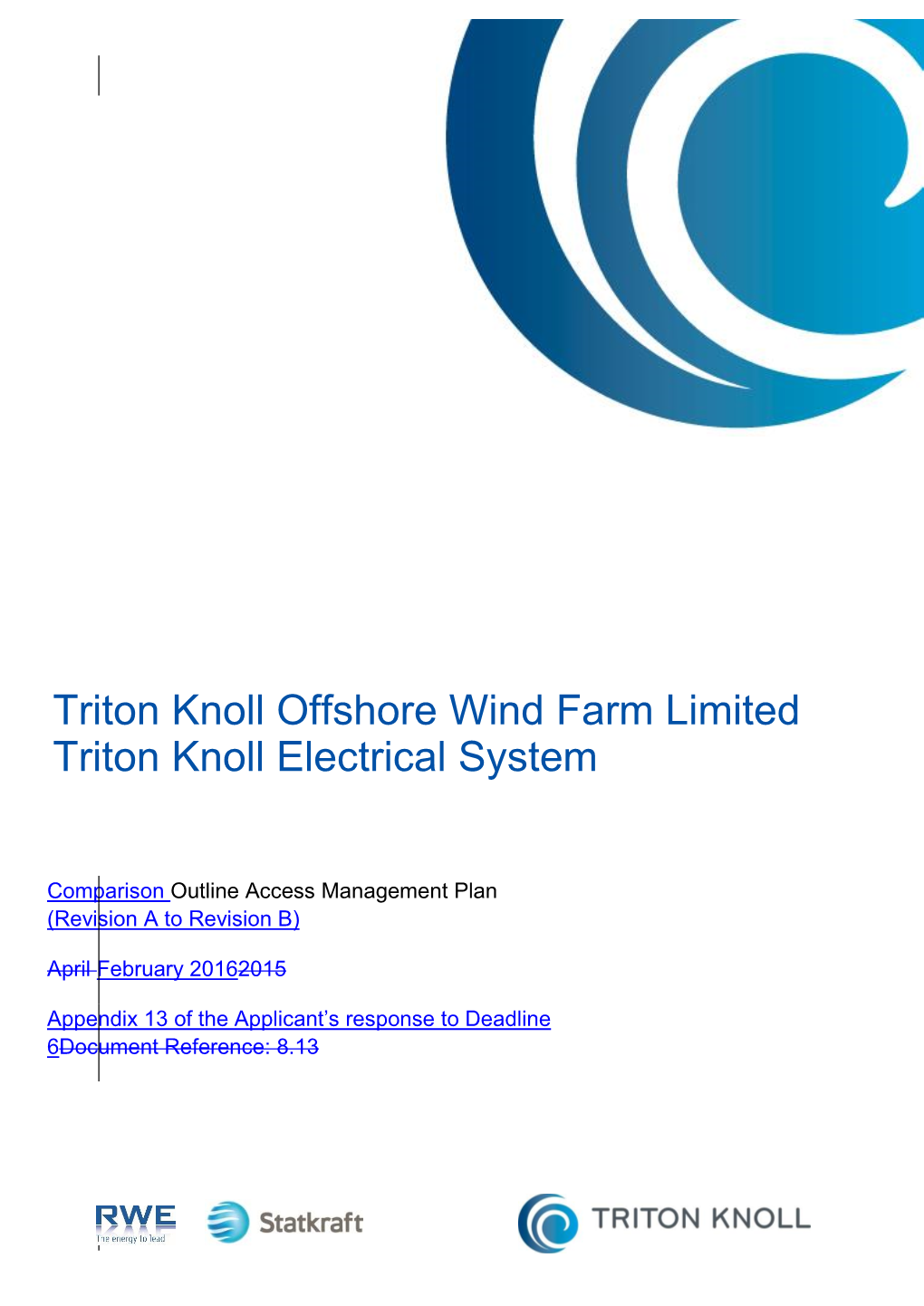 Triton Knoll Offshore Wind Farm Limited Triton Knoll Electrical System