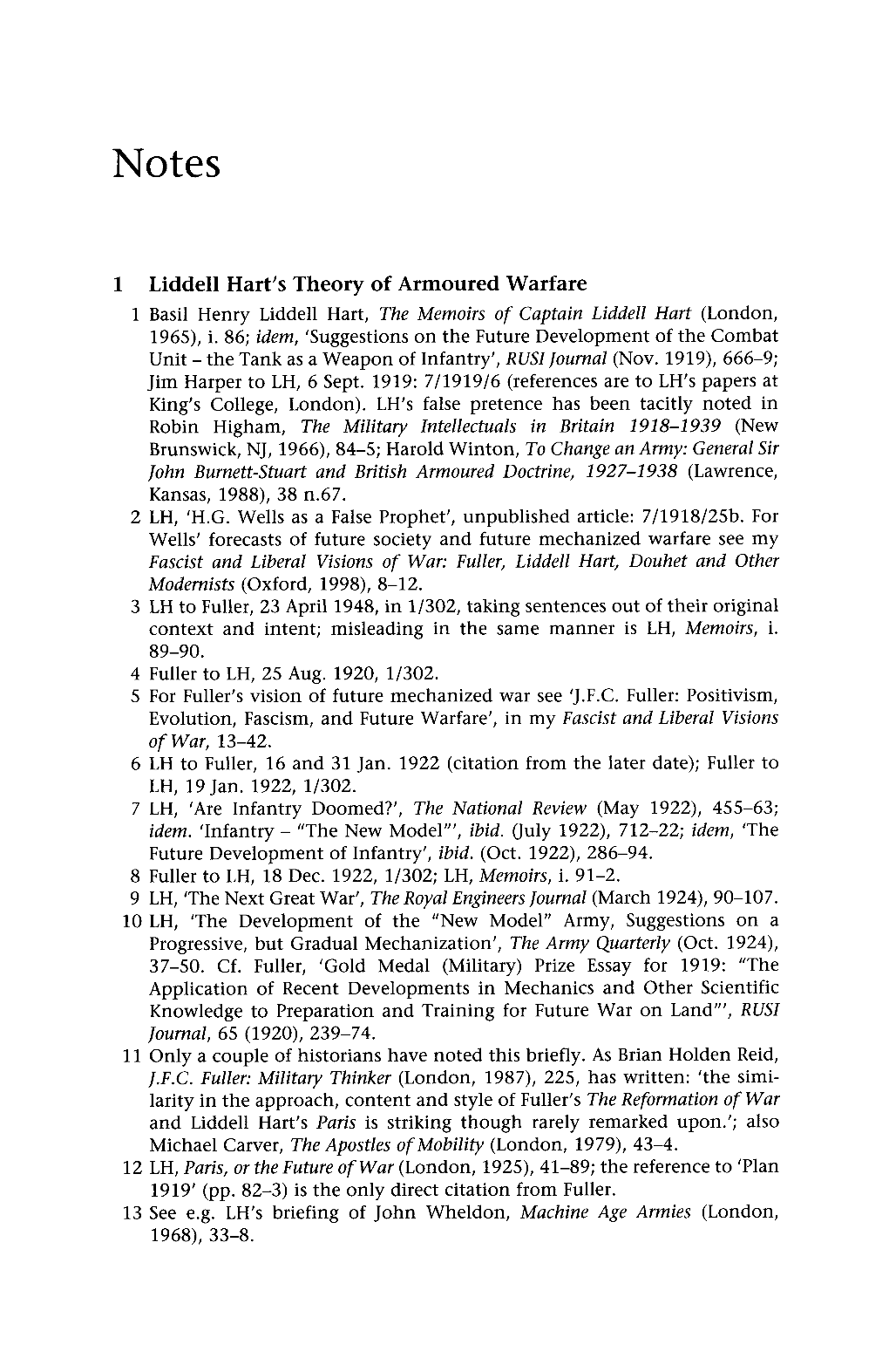 1 Liddell Hart's Theory of Armoured Warfare 1 Basil Henry Liddell Hart, the Memoirs of Captain Liddell Hart (London, 1965), I